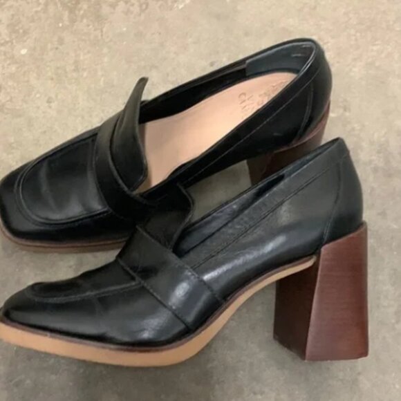 Vince Camuto genuine leather heeled loafers - Size 10 - Picture 2 of 5